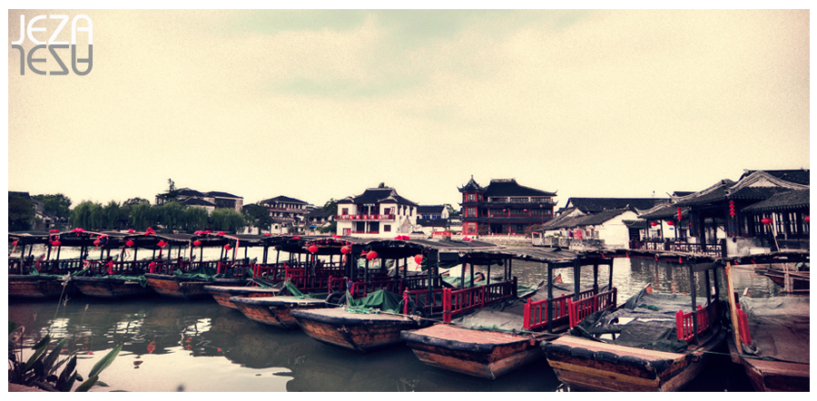 Boats in Shanghai water town