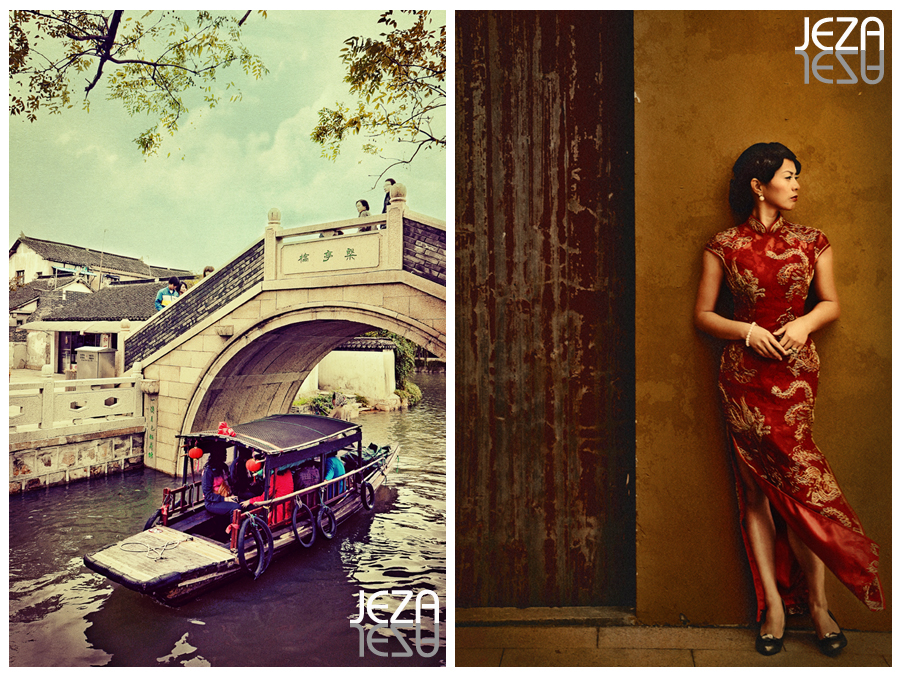 Bride in Qipao at Shanghai water town