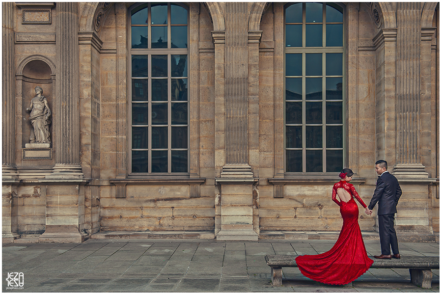 mimi & eddy Paris Pre Wedding near du musée du Louvre