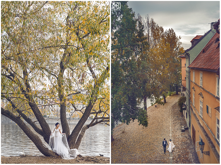 Czech Republic, Prague Pre Wedding Session on the Charles Bridge.