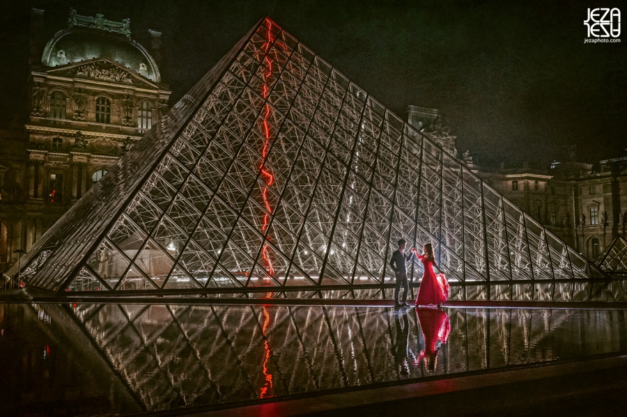 Don & Clara Paris Pre Wedding Engagement Photo shoot Louvre Museum