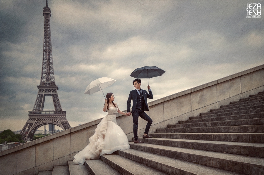 Don & Clara Paris Pre Wedding Engagement Photo shoot Eiffel Tower