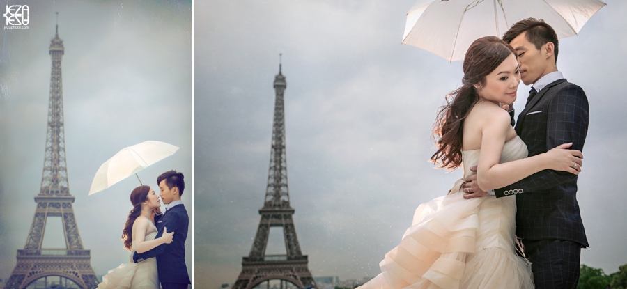 Don & Clara Paris Pre Wedding Engagement Photo shoot Eiffel Tower