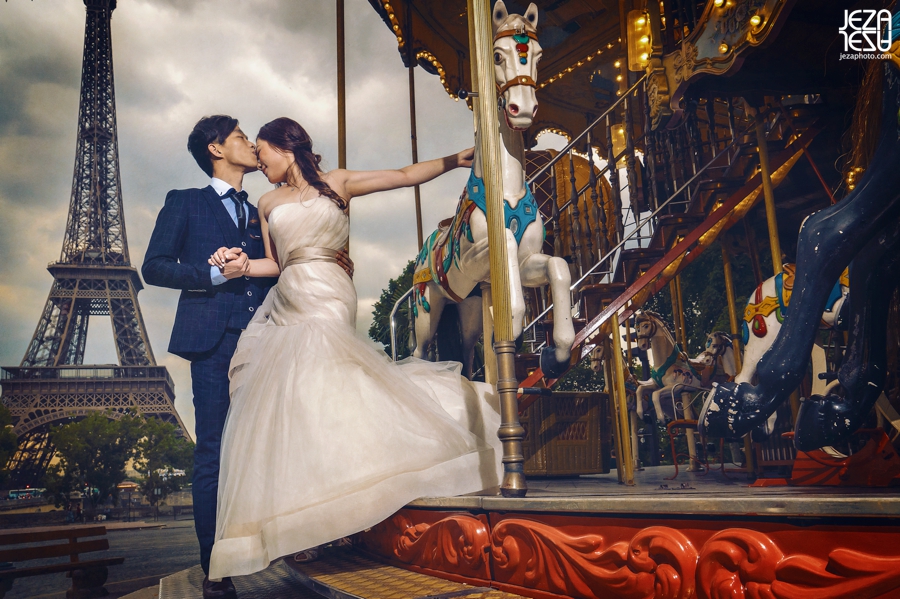 Don & Clara Paris Pre Wedding Engagement Photo shoot Eiffel Tower