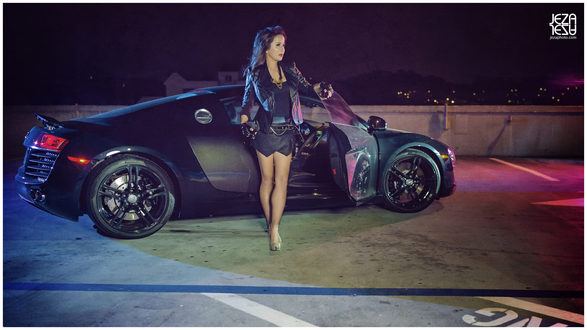 Jeza San Francisco engagement Pre Wedding Photo Session with lamborghini