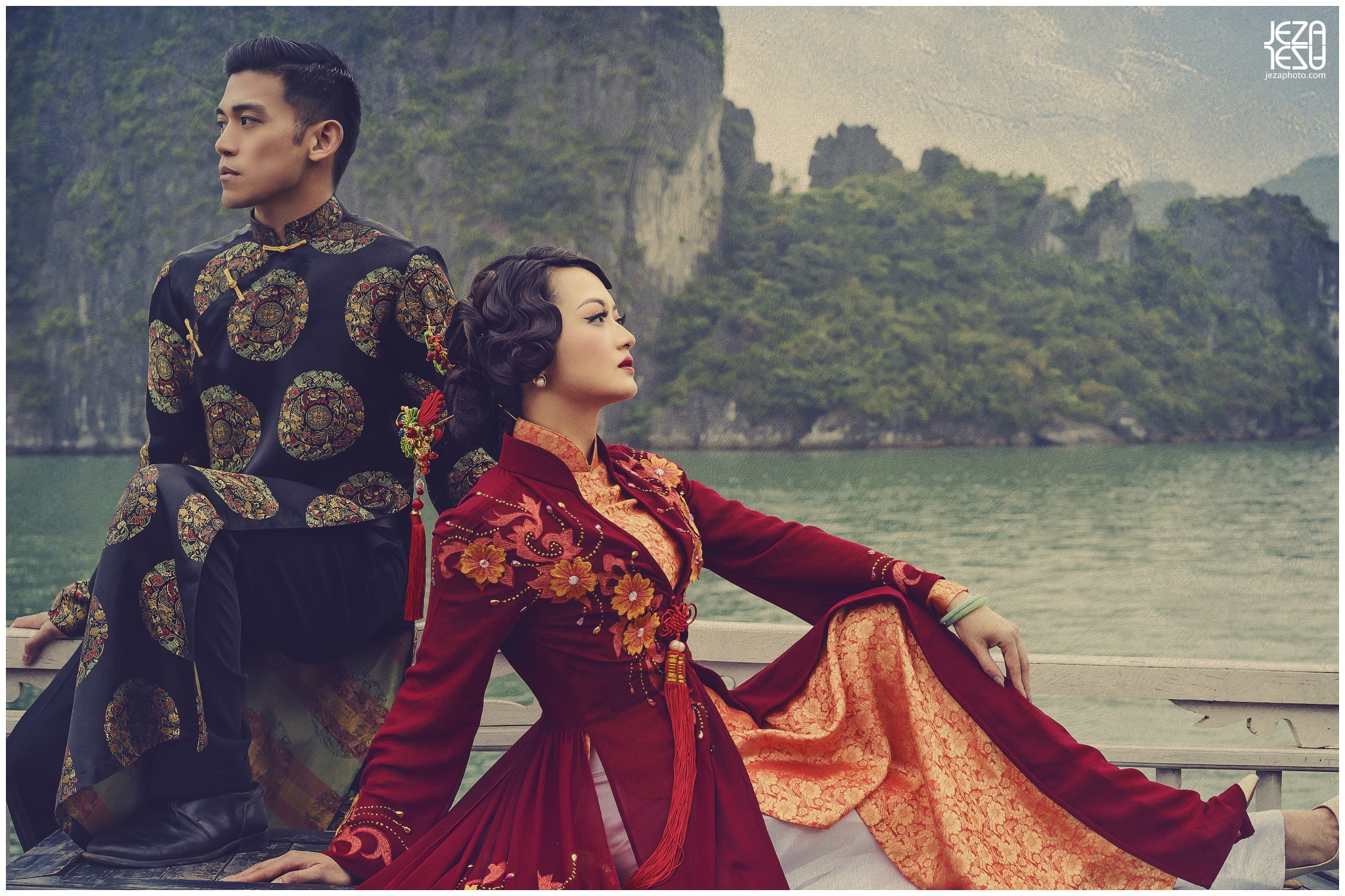 Asia Vietnam Pre Wedding Engagement on a Boat