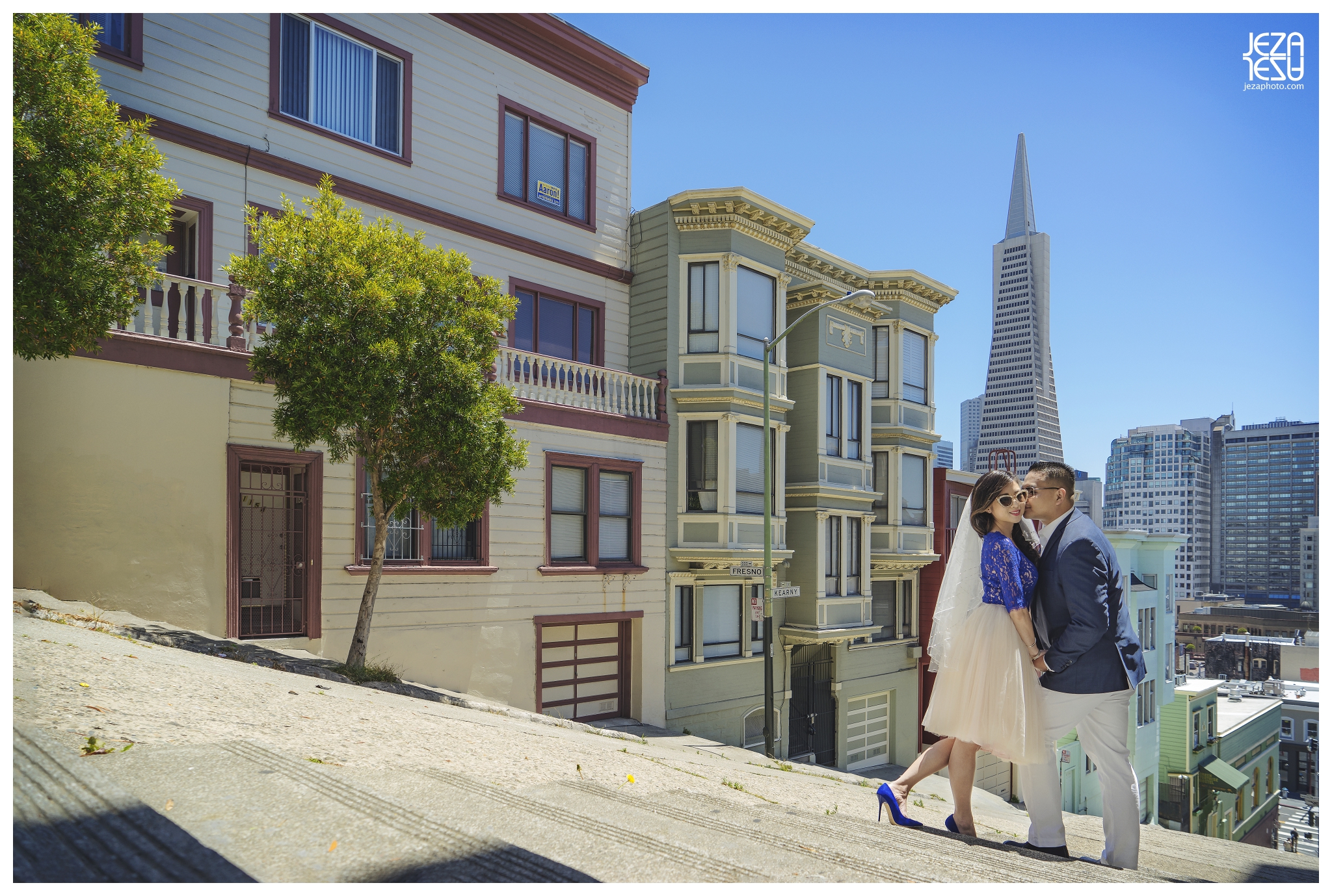 San Francisco Transamerica pyramid Cityhall Bay Bridge prewedding