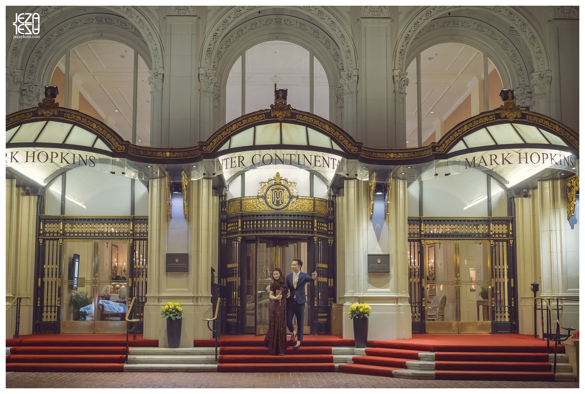 San Francisco Mark Hopkins Hotel pre wedding Engagement photo session